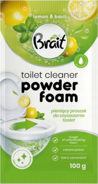 Brait wc pěnící čistící prášek lemon & basil 100 g