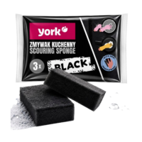 YORK houbička na nádobí profilovaná ČERNÁ 3 ks